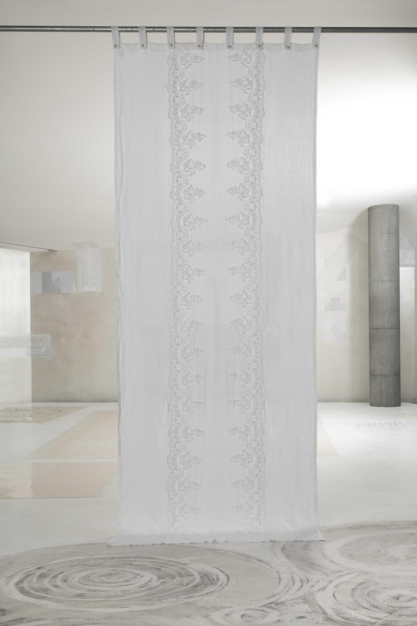 Tenda Bianca in Lino e Organza di Design Elegante di Lusso