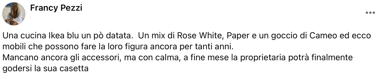Cucina da blu a bianca prima