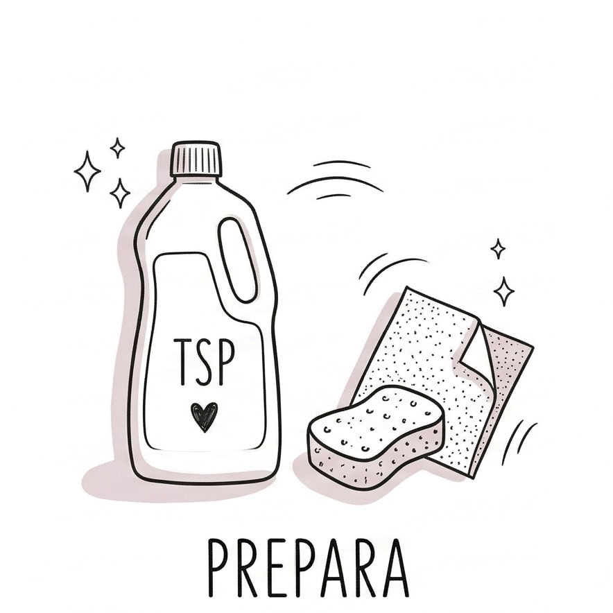 Detergente e spugna per pulizia in stile minimalista bianco e nero.