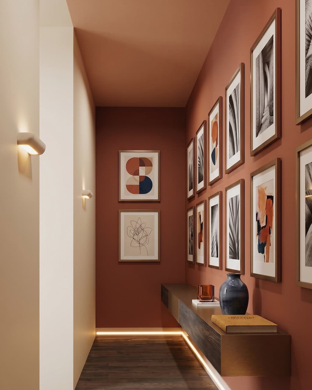 colorare il corridoio in terracotta per il drenching