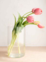 Bouquet tulipani real touch rosa antico