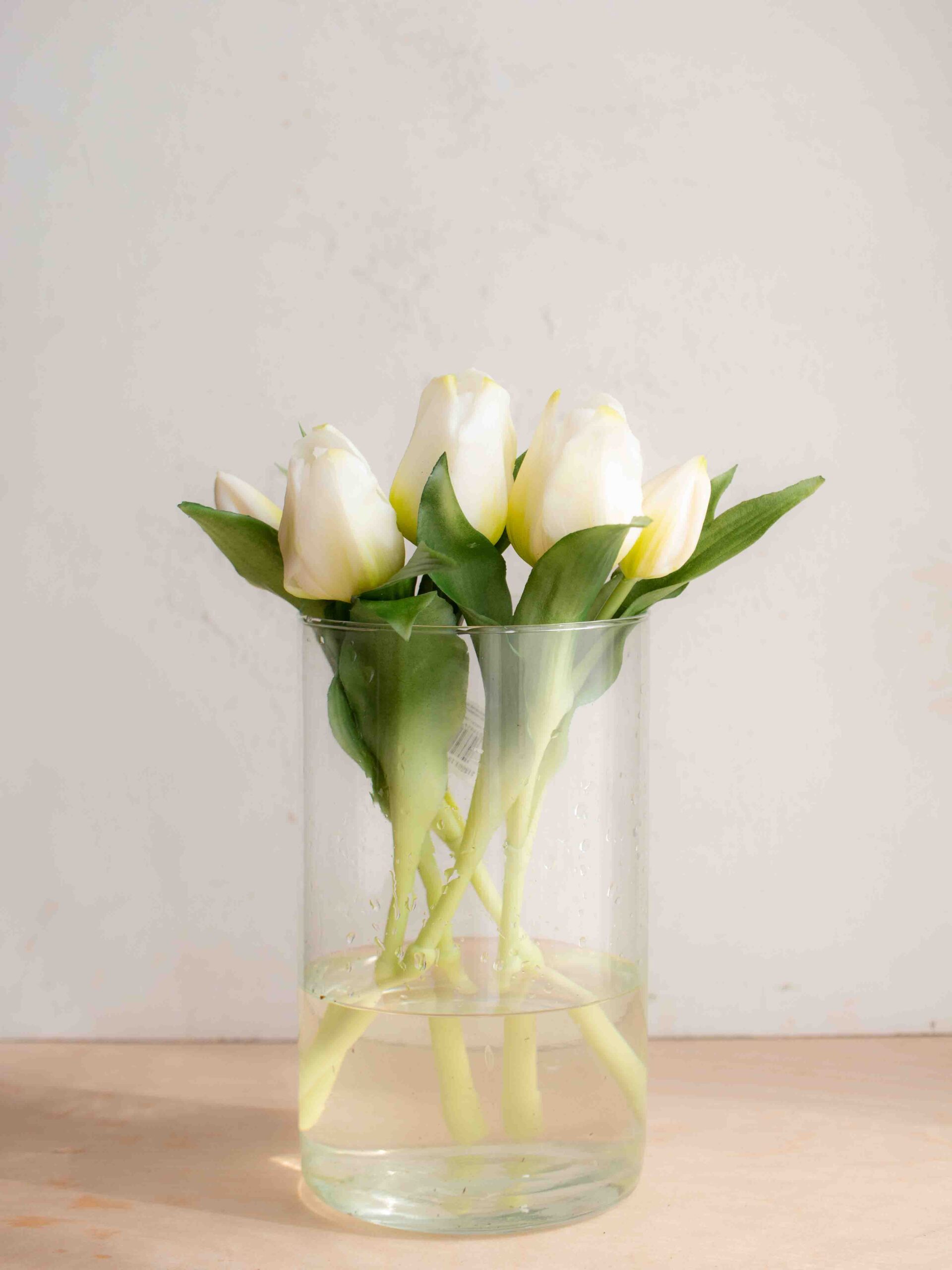 Bouquet tulipani real touch bianco corto